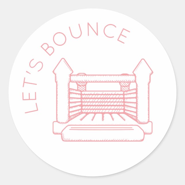 Rond Sticker Poppy Bounce House "Let's Bounce" (Devant)