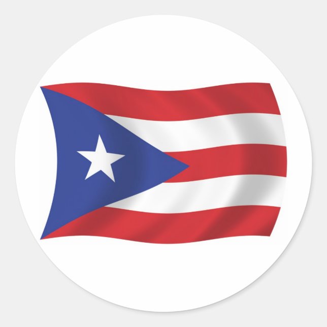 Rond Sticker Porto Rico Flag (Devant)