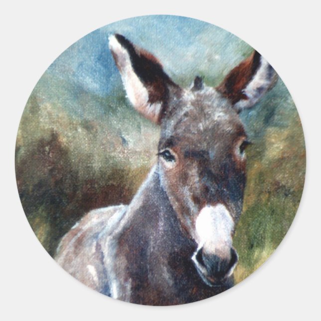 Rond Sticker Portrait Donkey (Devant)