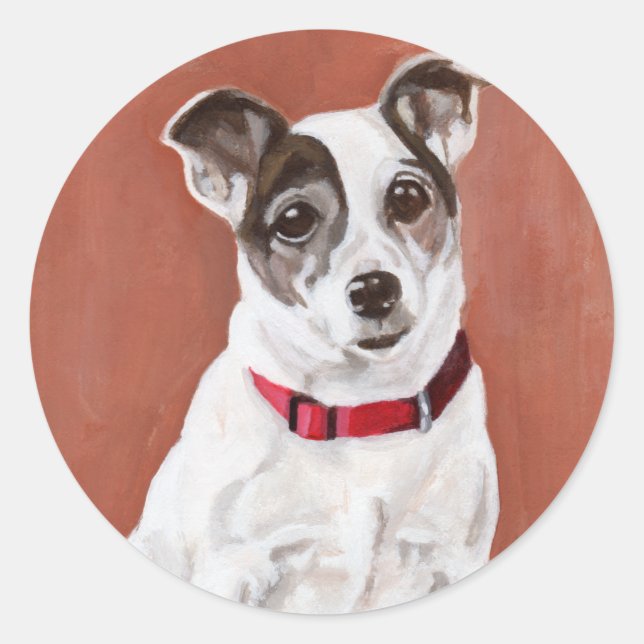 Rond Sticker Portrait Jack Russell Terrier (Devant)