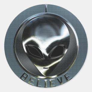 Rond Sticker pour Alien métallique 05