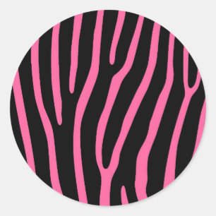 Rond Sticker pour animal rose et noir chaud