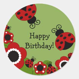 Rond Sticker pour anniversaire de Ladybug