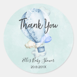 Rond Sticker Pour Baby shower Des Éléphants