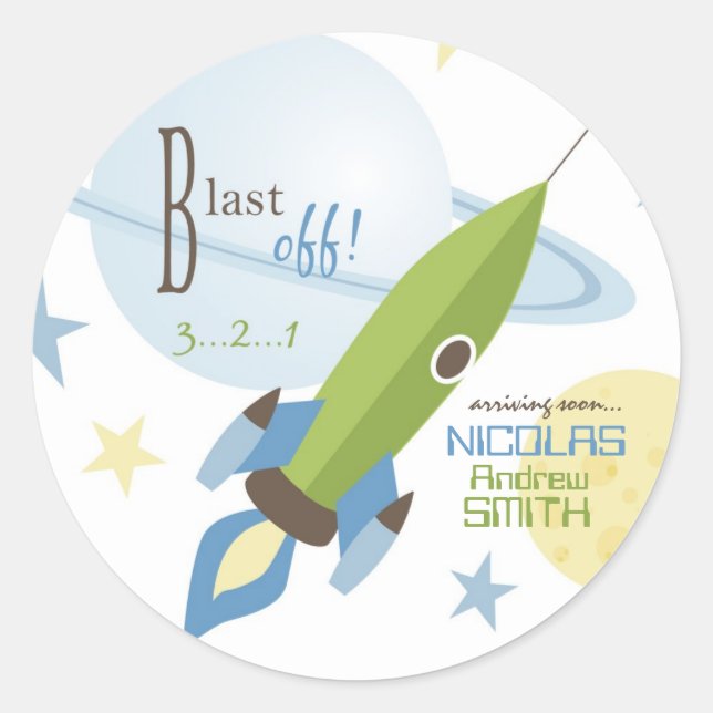 Rond Sticker pour bébé garçon (Devant)