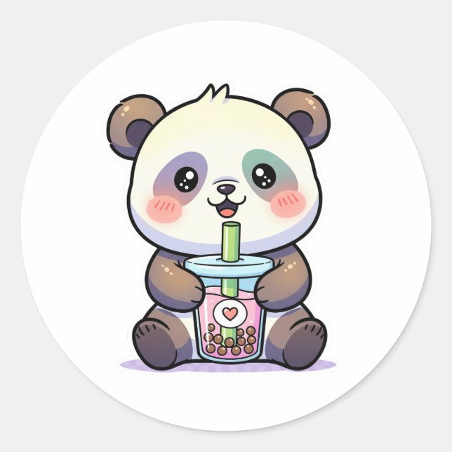Rond sticker pour bébé panda (Devant)