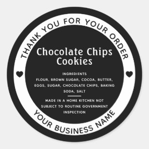 Rond Sticker pour biscuits à base d'ingrédients minimal