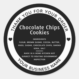 Rond Sticker pour biscuits à base d'ingrédients minimal