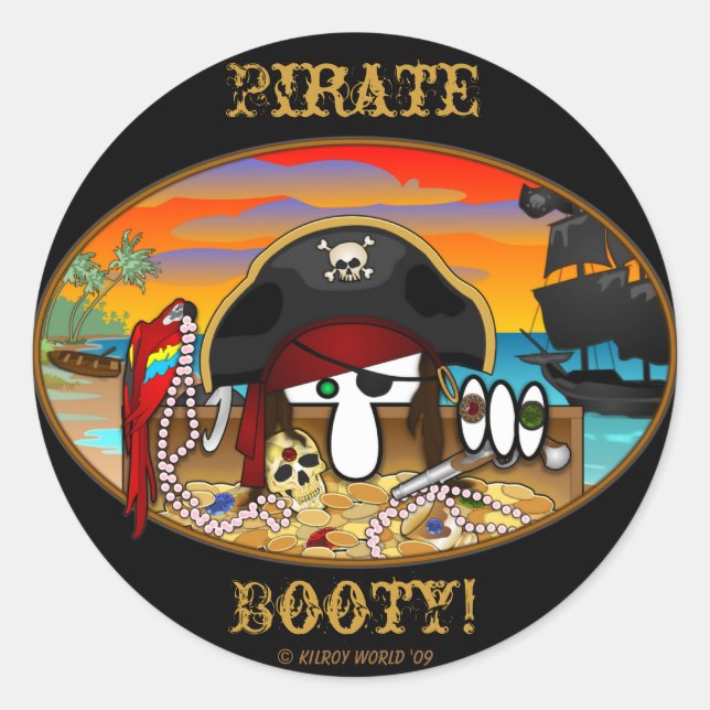 Rond Sticker pour bottes Pirate Kilroy (Devant)