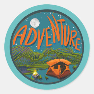 Rond Sticker pour camping aventure