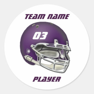Rond Sticker pour casque de football violet d'aubergine