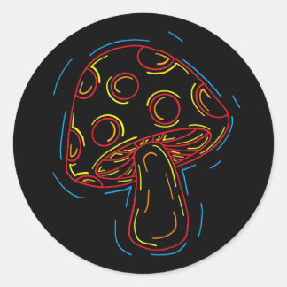 Rond Sticker pour champignon néon