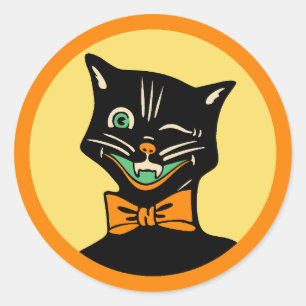 Rond Sticker pour chat Art déco vintage