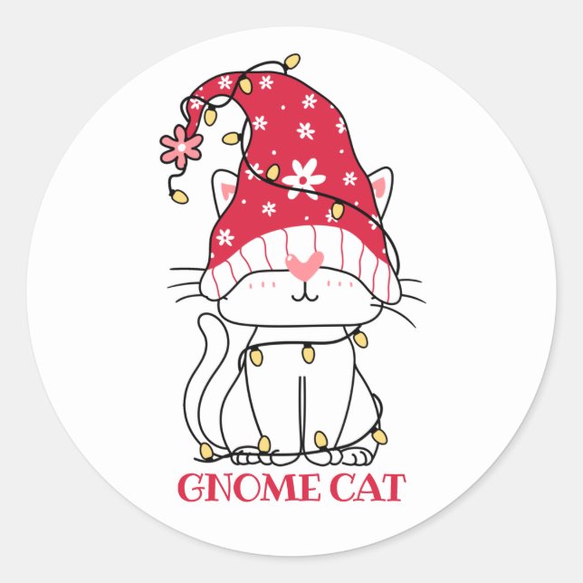 Rond Sticker pour chat Gnome mignon (Devant)