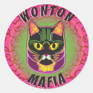 Rond Sticker pour chat mafia Wonton
