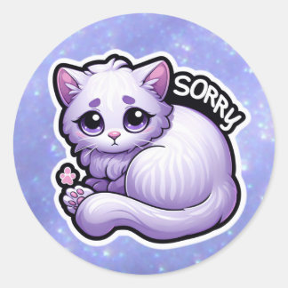 Rond sticker pour chat mignon - désolé