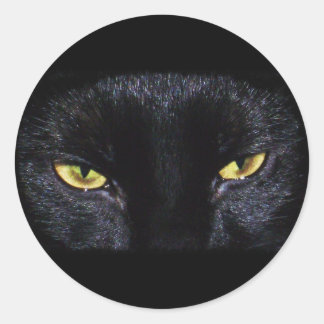 Rond Sticker pour chat noir Halloween