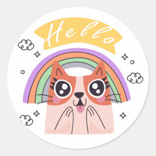 Rond Sticker pour chats amusant