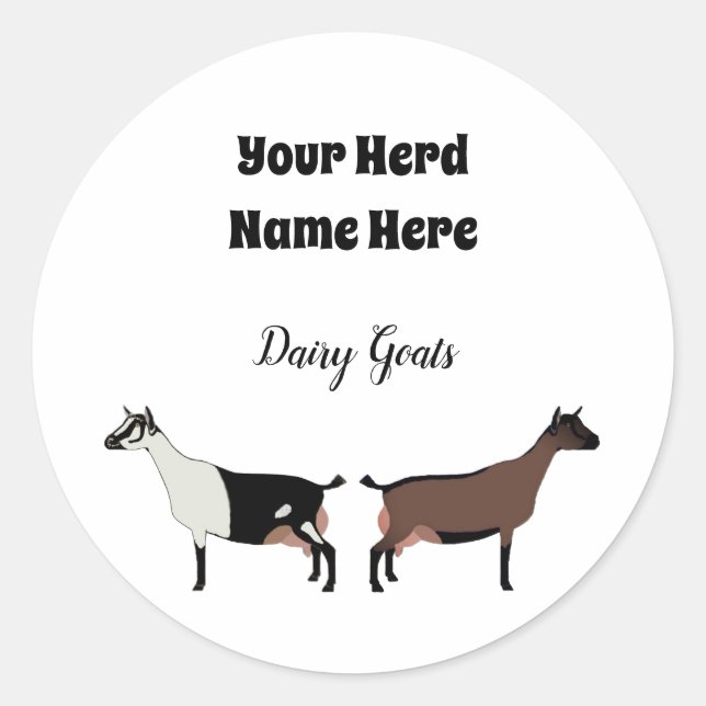Rond Sticker pour chèvre laitière personnalisée (Devant)