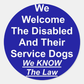 Rond Sticker pour chien de service d'accueil