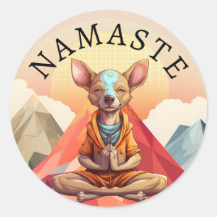 Rond Sticker pour chien de Yoga Namaste
