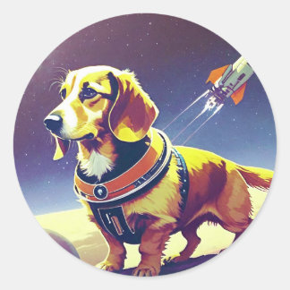 Rond Sticker pour chien spatial