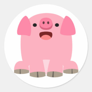 Rond Sticker pour cochon à cartons mignon