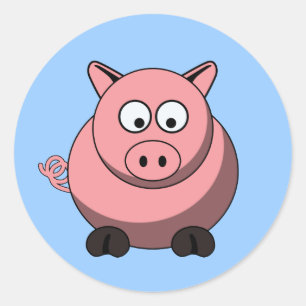 Rond Sticker pour cochon de dessin
