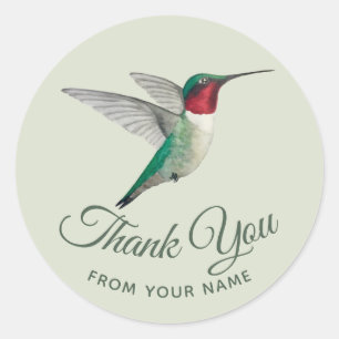 Rond Sticker pour colibri Merci personnalisé