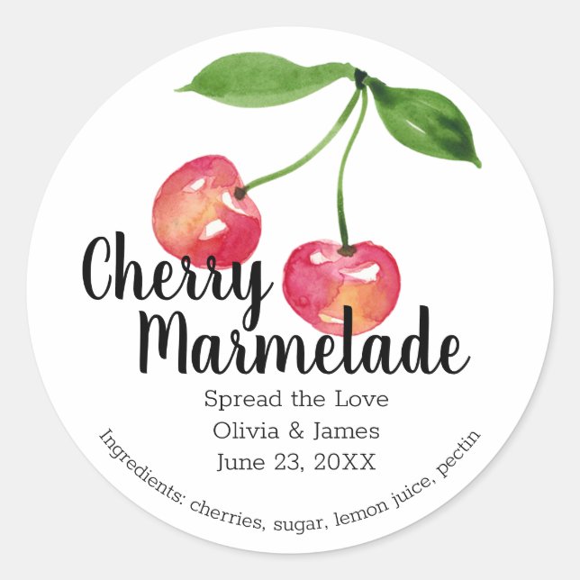 Rond Sticker pour confiture mariage ou marmelade favori (Devant)