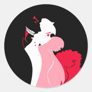 Rond Sticker pour Dracula et ses victimes