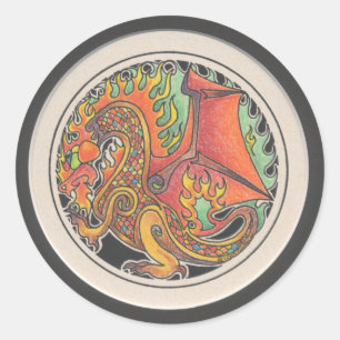 Rond Sticker pour dragon de feu