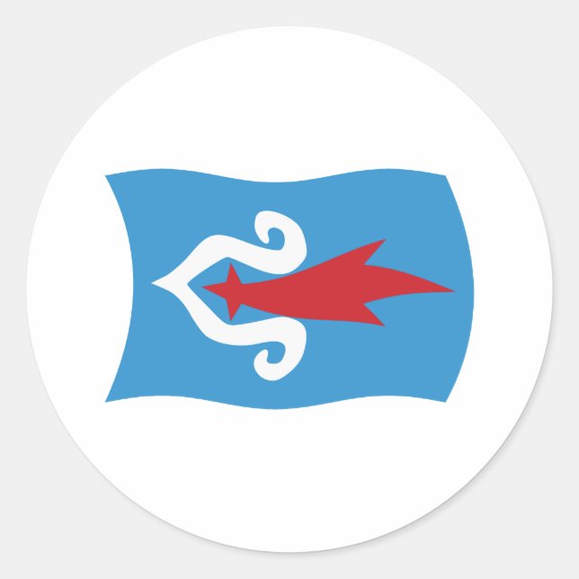 Rond Sticker pour drapeau Ainu People (Devant)