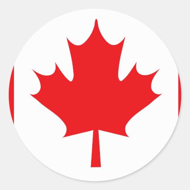Rond Sticker pour drapeau canadien (Devant)