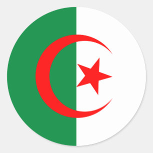 Rond Sticker pour drapeau d'Algérie