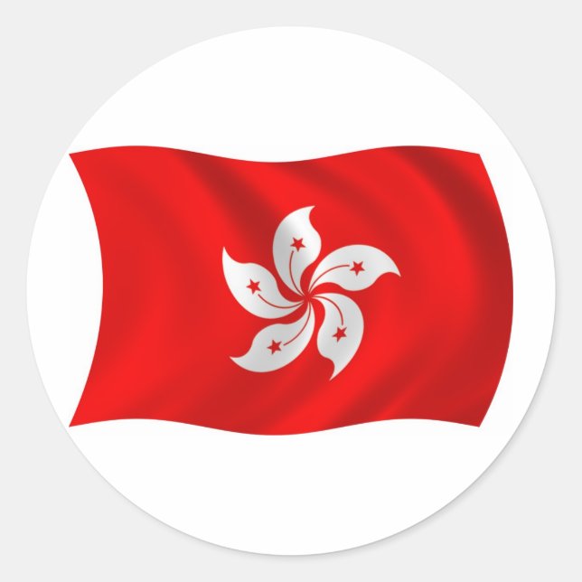 Rond Sticker pour drapeau de Hong Kong (Devant)