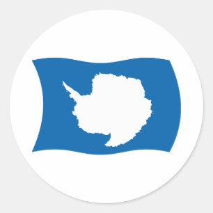 Rond Sticker pour drapeau de l'Antarctique