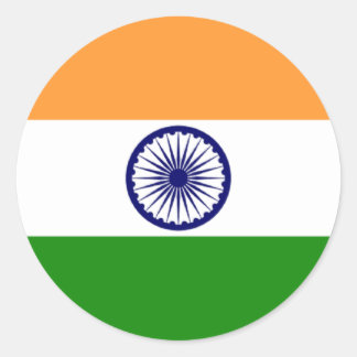 Rond Sticker pour drapeau de l'Inde
