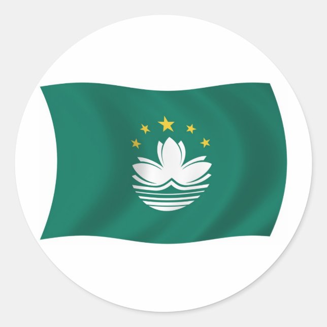 Rond Sticker pour drapeau de Macau (Devant)