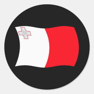 Rond Sticker pour drapeau de Malte