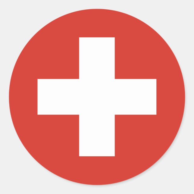 Rond Sticker pour drapeau de Suisse (Devant)