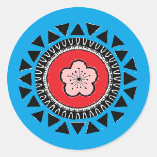 Rond Sticker pour drapeau d'inspiration aborigène de Ta
