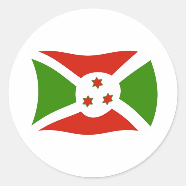 Rond Sticker pour drapeau du Burundi (Devant)