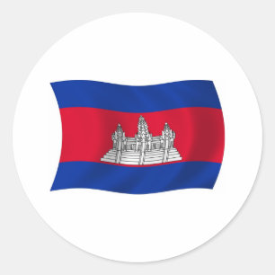 Rond Sticker pour drapeau du Cambodge