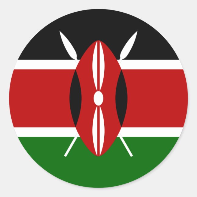 Rond Sticker pour drapeau du Kenya (Devant)