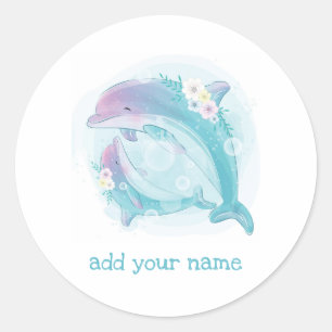 ROND STICKER POUR ENFANTS : DOLPHINS