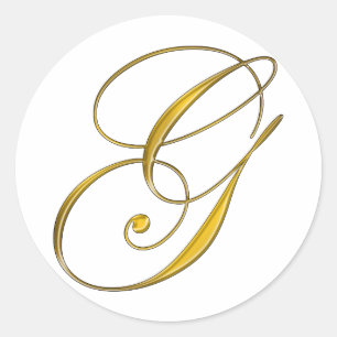 Rond Sticker pour enveloppe de monogramme G or