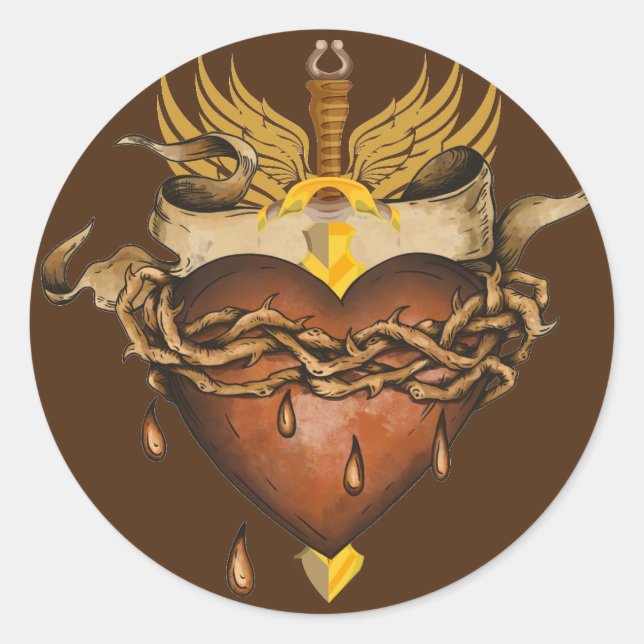 Rond Sticker pour épée et coeur (Devant)