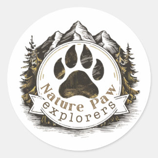 Rond Sticker pour explorateurs de paw nature