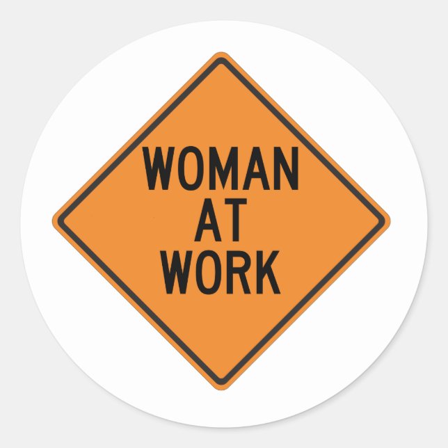 Rond Sticker pour femme au travail (Devant)